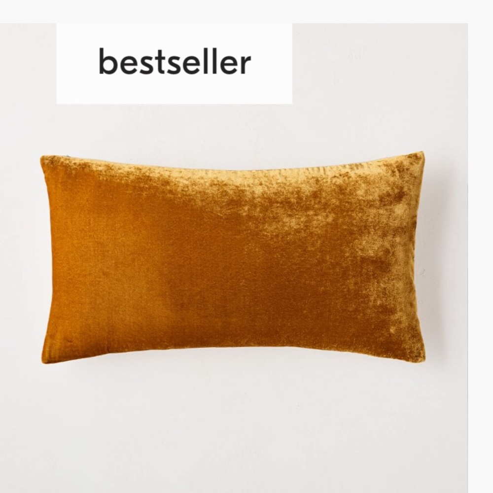 West Elm Lush Velvet Pillow Cover Golden Oak